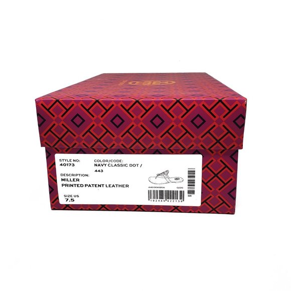 Tory Burch Miller Sandals in Classic Navy Dot - Picture 9 of 9